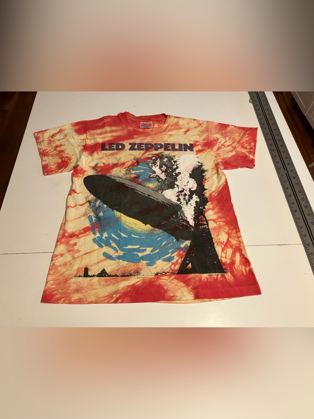 Tie-Dye Graphic Tee - Red/Yellow